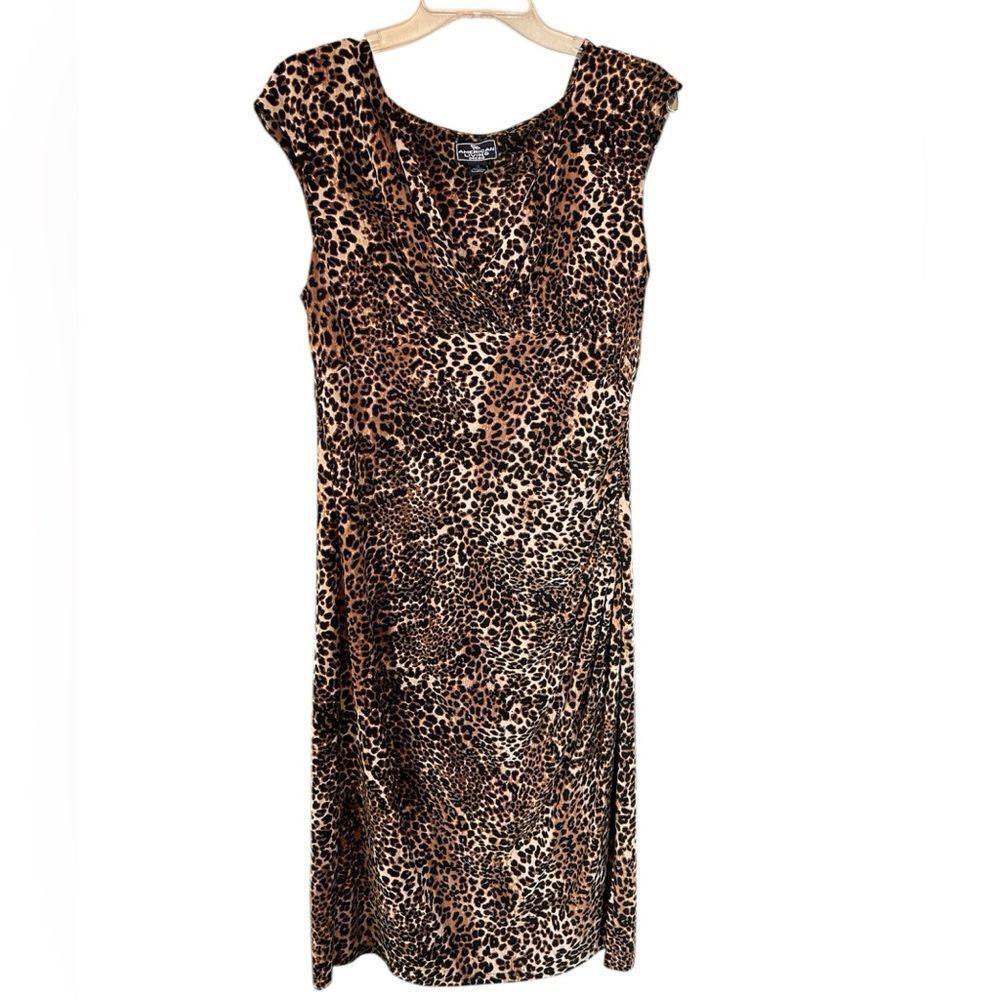 American Living Sleeveless Animal Y2K Cinched Milkmaid Print Dress 14